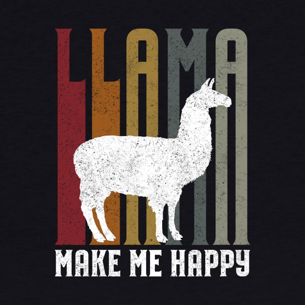 Cute & Funny Llama Make Me Happy Retro Llamas by theperfectpresents